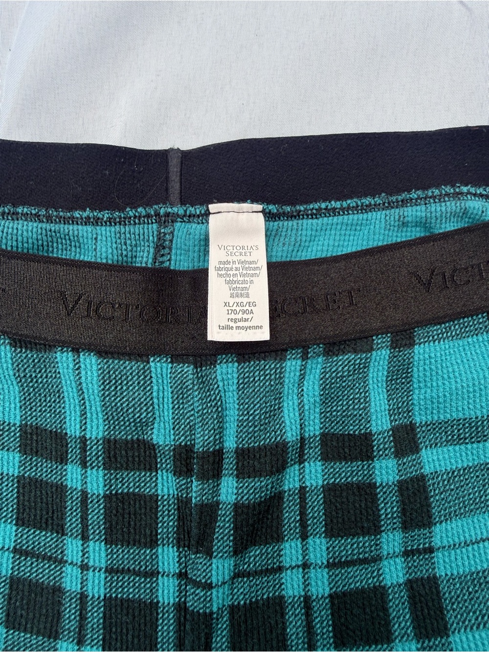 #91 PINK By VS Green Plaid Pajama Set - Cozy Two-Piece Sleepwear size Xl NWOT! - Picture 5 of 11